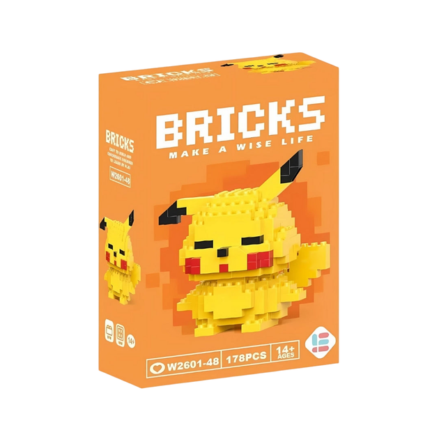 Конструктор фигурка Пиксели BRICKS Пикачу Pikachu Pokemon - Фото 2 Конструктор фигурка Пиксели BRICKS Пикачу Pikachu Pokemon - изображение 2