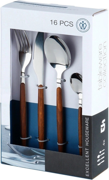 Набір столових приборів Excellent Houseware сталевий 16 шт (8721037111140) - зображення 3