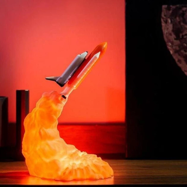 Ночник 3D Ракета, с аккумулятором, кабелем USB - изображение 3