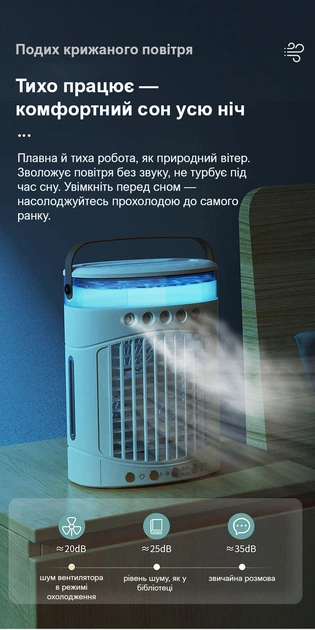 Настольный кондиционер вентилятор с увлажнением 3в1 Weizer FrostyFlow - изображение 4
