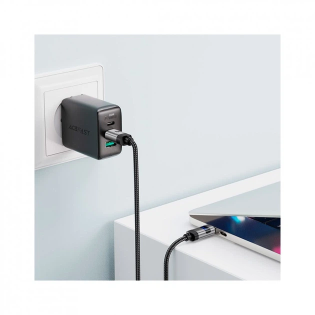 Дата кабель USB-C to USB-C 1.2m 60W digital display C15-03 Black Acefast (6974316283720) (260946) - Фото 6 Дата кабель USB-C to USB-C 1.2m 60W digital display C15-03 Black Acefast (6974316283720) (260946) - изображение 6
