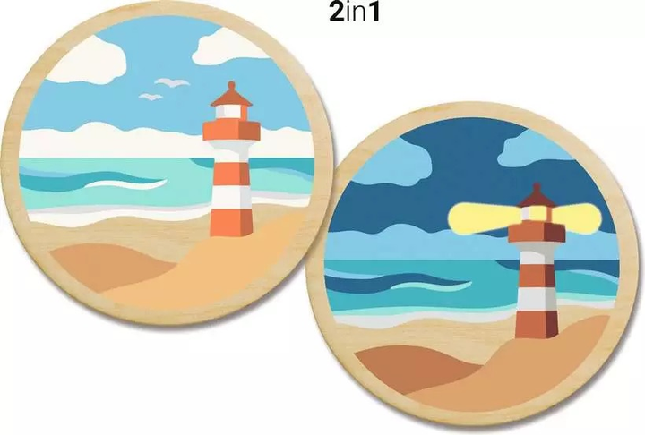 Malowanie po numerach Ravensburger CreArt Wooden Latarnia morska 20 cm (4005556259243) - obraz 2