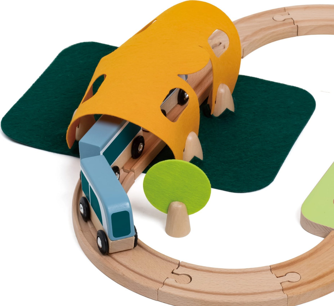 Drewniana kolejka tory Classic World Kolejka Tor Drewniany Pociąg + Sorter Kształtów 40 el. (6927049056185) - obraz 2