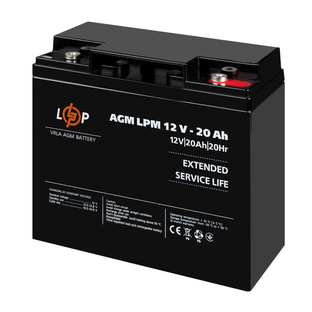 Акумулятор AGM LPM 12V-20 Ah під болт М5 - зображення 3