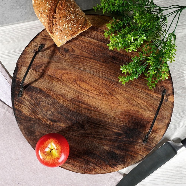 Taca Vilde drewniana z uchwytami 39 cm (8719987847578) - obraz 8