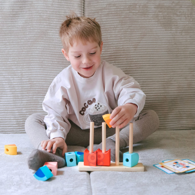 Klocki drewniane Tooky Toy układanka Krab pastelowy (6976831550189) - obraz 5