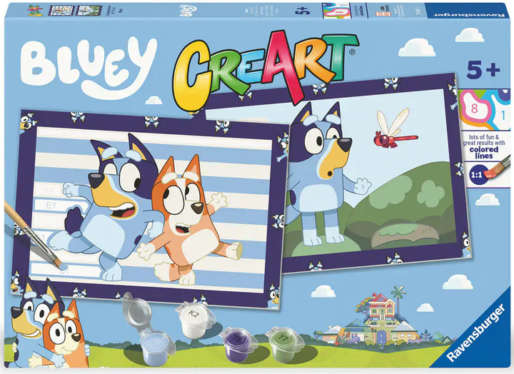 Malowanie po numerach Ravensburger Creart dla dzieci Junior: 2 x Bluey (4005556239610) - obraz 2