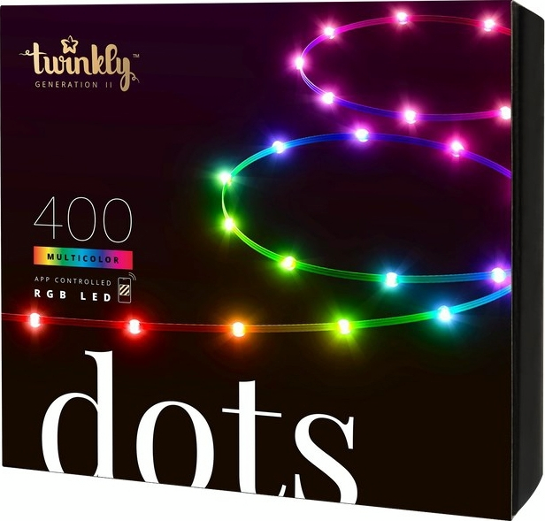 Гирлянда светодиодная Twinkly Dots RGB Smart LED 400 ламп черный кабель 20м (TWD400STP-BEU) - изображение 2