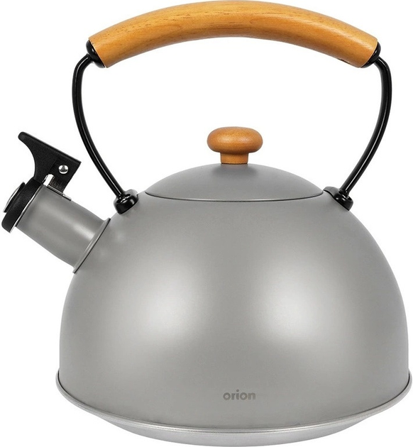 Чайник Orion Wooden зі свистком сталевий Сірий 2.9 л (8592381177805) - зображення 1