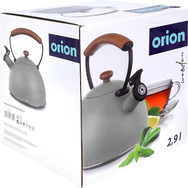 Чайник Orion Wooden зі свистком сталевий Сірий 2.9 л (8592381177805) - зображення 8