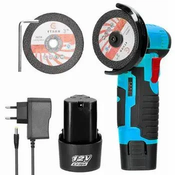 Болгарка аккумуляторная Lithium Electric Tool с 2 АКБ 2 диска 12V 2,0Ah 75 мм в кейсе Синий - Фото 2 Болгарка аккумуляторная Lithium Electric Tool с 2 АКБ 2 диска 12V 2,0Ah 75 мм в кейсе Синий - изображение 2