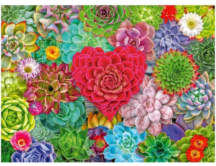 Puzzle Ravensburger Miłość - sukulenty 500 elementów 12001469 (4005555014690) - obraz 2
