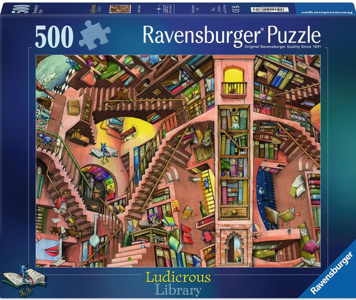 Пазл Ravensburger Фантастична бібліотека 500 елементів 12000681 (4005555006817) - зображення 1