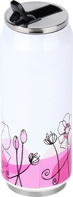 Kubek termiczny puszka Orion Biało Różowy 500 ml (8592381116842) - obraz 1