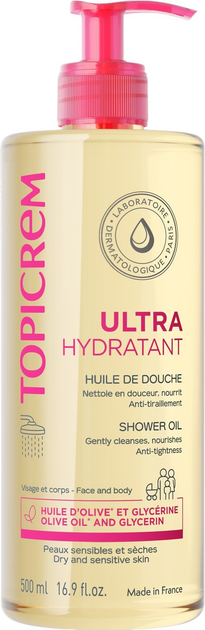 Набор косметических средств для ухода Topicrem UH Ultra Moisturizing Молочко для тела 500 мл + Масло для душа 500 мл (3700281705386) - зображення 2