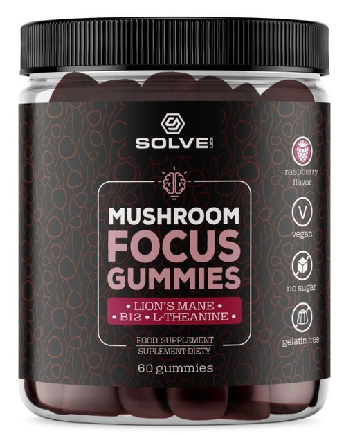 Suplement diety Solve Labs Mushroom Focus Gummies w zelkach 60 szt (5903293767900) - obraz 1