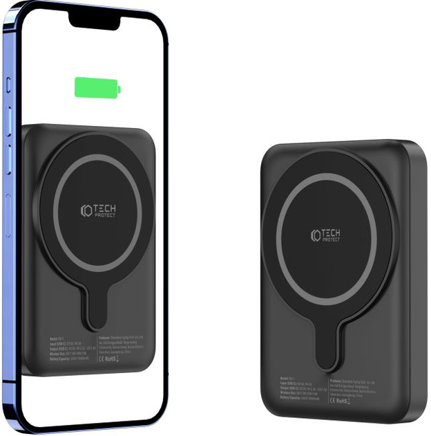 Powerbank Tech-Protect PB11 Lifemag 10000mAh 15W Black (9490713927472) - obraz 3