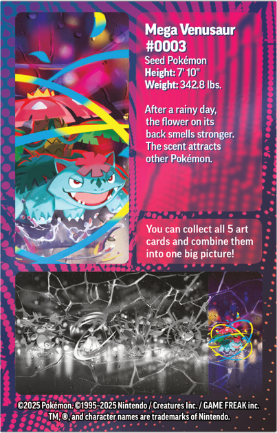 Доповнення до настільної гри Pokemon TCG: Mega Heroes Mini Tin - Venusaur (196214113060) - зображення 5