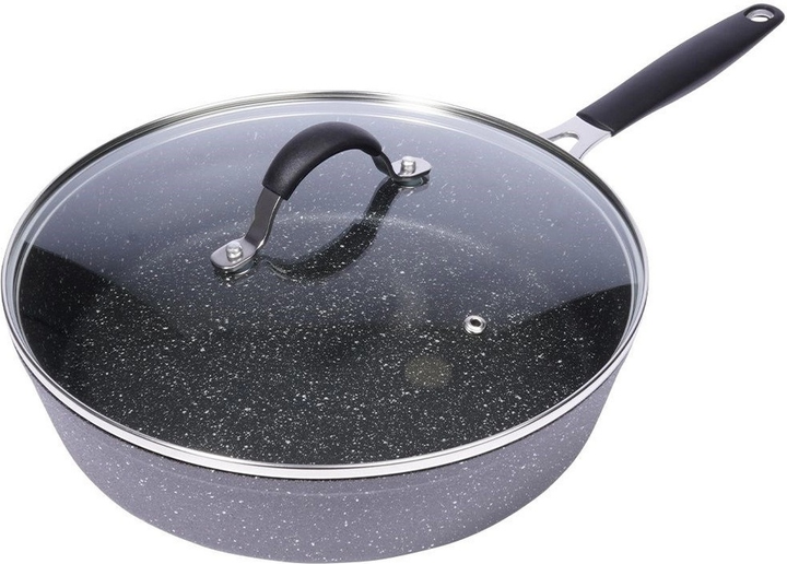 Patelnia Orion Stoner granitowa nieprzywierająca z pokrywką 28 cm (8592381121761) - obraz 2