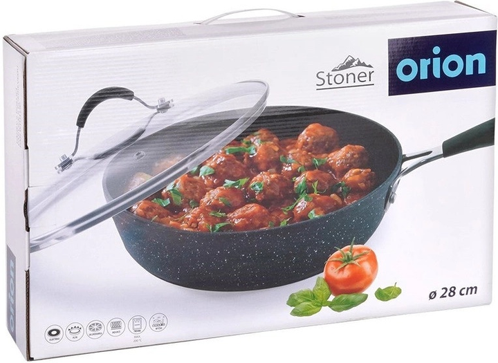 Patelnia Orion Stoner granitowa nieprzywierająca z pokrywką 28 cm (8592381121761) - obraz 10