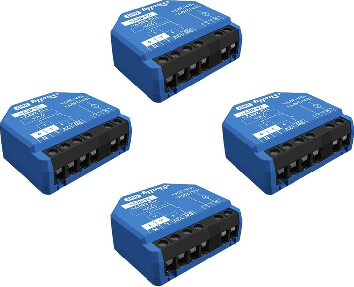 Inteligentny przełącznik Shelly 1 Gen3 Wi-Fi jednokanałowy 16 A 4 szt (3800235261781) - obraz 1