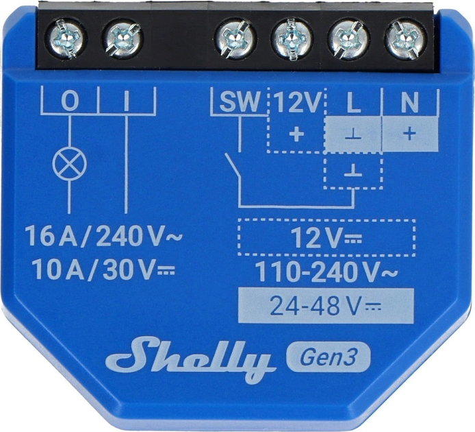 Inteligentny przełącznik Shelly 1 Gen3 Wi-Fi jednokanałowy 16 A 4 szt (3800235261781) - obraz 5