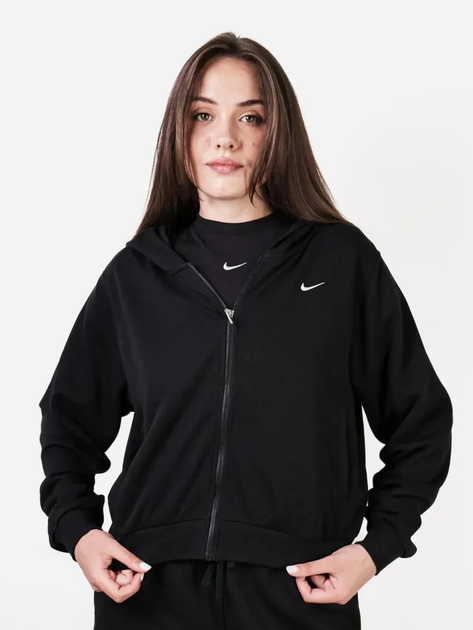 Bluza damska rozpinana streetwear z kapturem Nike W Nsw Nk Chll Ft Fz Hdy FN2415-010 L Czarna (196974849551) - obraz 1