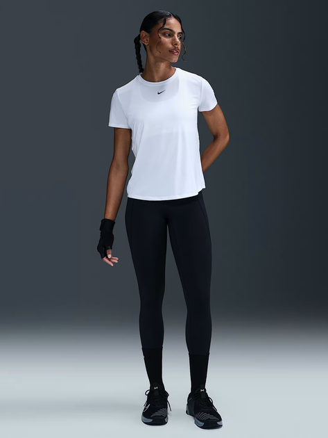 Спортивна футболка для фітнесу жіноча Nike W Nk One Classic Df Ss Top Wt IB9408-100 M Біла (197864305508) - зображення 3