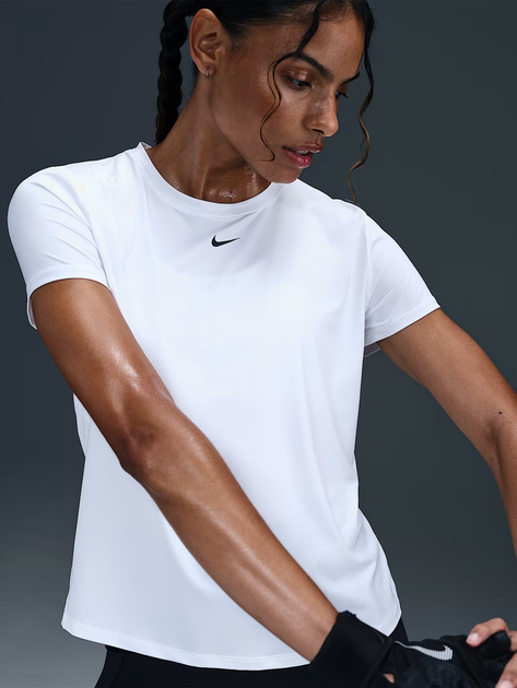 Спортивна футболка для фітнесу жіноча Nike W Nk One Classic Df Ss Top Wt IB9408-100 M Біла (197864305508) - зображення 5