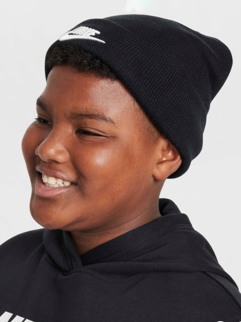 Czapka dziecięca beanie Nike K Nk Peak Beanie Tc Fut HF5498-010 Czarna (197596817836) - obraz 4