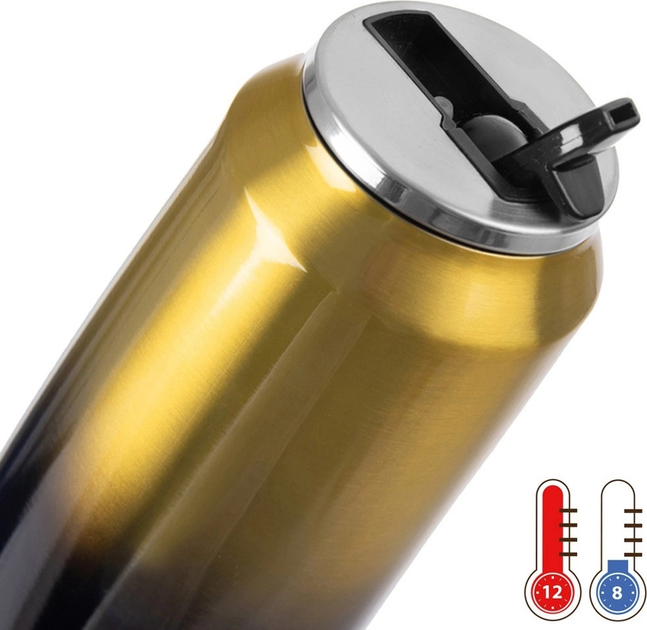 Kubek termiczny puszka Orion Złoty Czarny 700 ml (8592381215187) - obraz 4