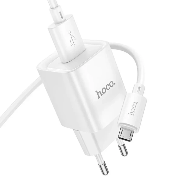 Зарядне HOCO C145A QC3.0 18W 1xUSB, з кабилем MicroUSB, біле - Фото 7 Зарядне HOCO C145A QC3.0 18W 1xUSB, з кабилем MicroUSB, біле - зображення 7