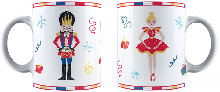 Zestaw Bialetti Nutcracker Moka Express Kawiarka na 6 filiżanek 300 ml + 2 kubki czerwona (8006363074384) - obraz 3