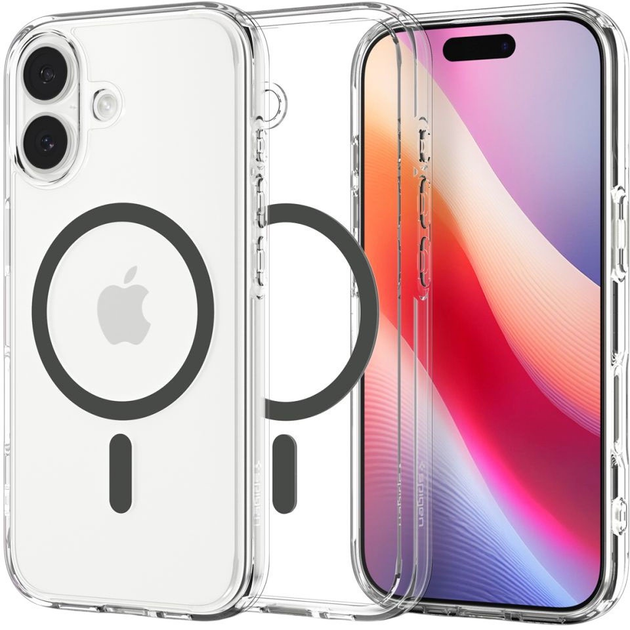 Etui plecki Spigen Ultra Hybrid MagSafe Case do Apple iPhone 17 Transparent/Graphite (8800283315134) - obraz 1