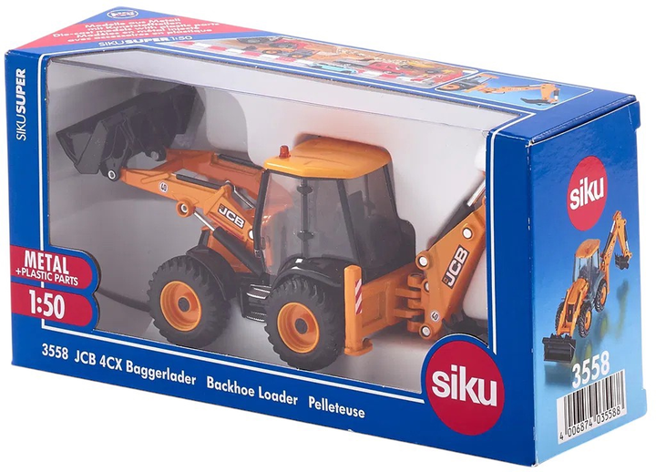 Model kolekcjonerski Siku Super Koparko-ładowarka JCB 4CX (S3558) (4006874035588) - obraz 9