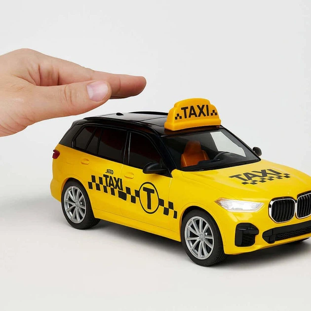 Радиоуправляемая машинка Taxi City — желтое такси 25 см с фарами