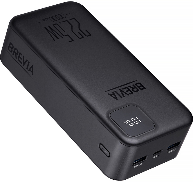 Powerbank Brevia 30000mAh 22.5W Black (45320PB) - obraz 4