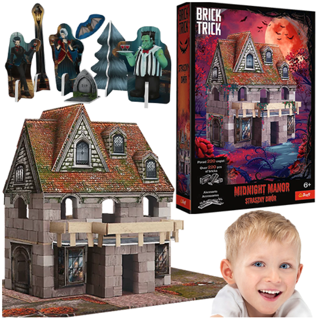 Klocki ceramiczne Trefl Brick Trick Halloween Straszny Dwór 220 elementów (62701) (5900511627015) - obraz 6
