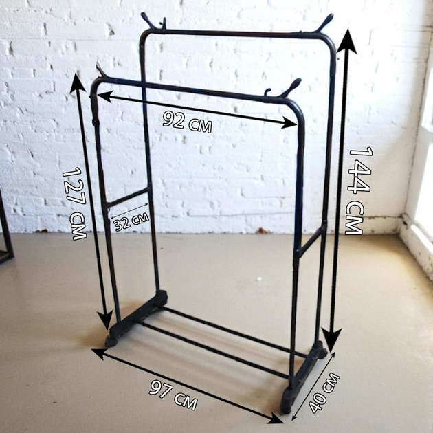 Підлогова вішалка для одягу на колесах подвійна HANSON Double Simple Rack 144х97х40 см - Фото 2 Підлогова вішалка для одягу на колесах подвійна HANSON Double Simple Rack 144х97х40 см - зображення 2