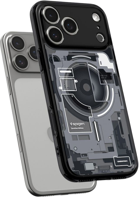 Etui plecki Spigen Ultra Hybrid MagSafe Case do Apple iPhone 17 Pro Zero One Black (8800283314854) - obraz 5