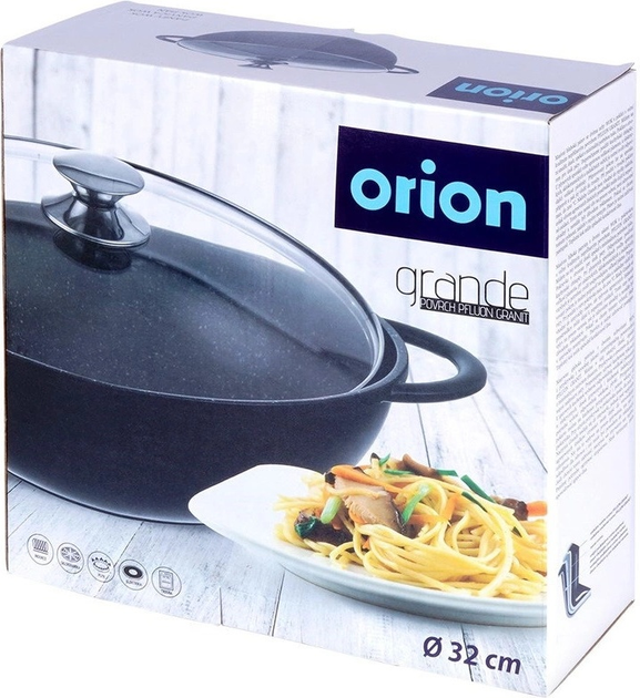 Patelnia Wok Orion Grande granitowa ze szklaną pokrywką 32 cm (8592381153151) - obraz 11