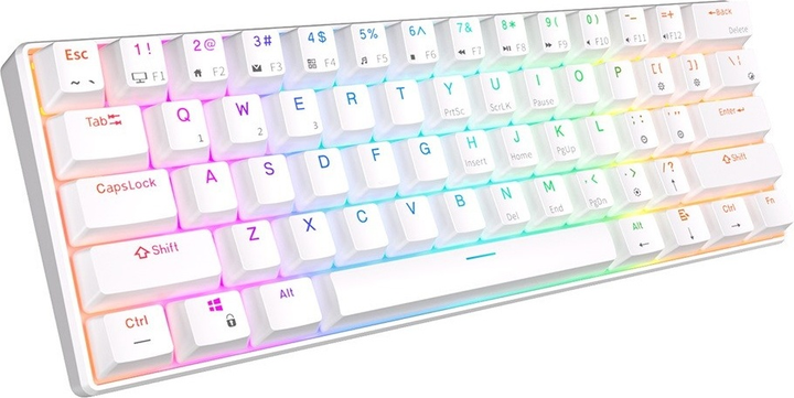 Клавіатура бездротова RK ROYAL KLUDGE RK61 RGB Brown Switch White (RK-61-WH-BRNSW-US) - зображення 2