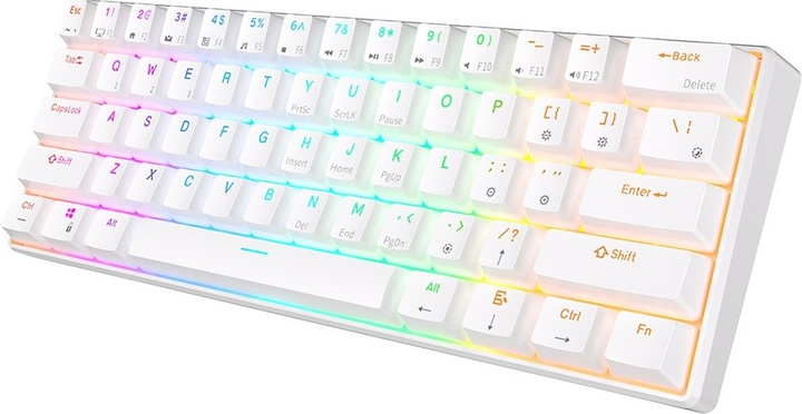 Клавіатура бездротова RK ROYAL KLUDGE RK61 RGB Brown Switch White (RK-61-WH-BRNSW-US) - зображення 3