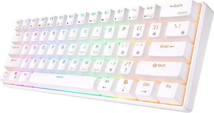Клавіатура бездротова RK ROYAL KLUDGE RK61 RGB Red Switch White (RK-61-WH-REDSW-US) - зображення 4
