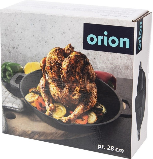 Patelnia Orion Litina ze stojakiem na kurczaka żeliwna 28 cm (8592381190057) - obraz 8