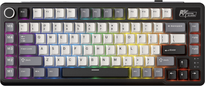 Клавіатура бездротова RK ROYAL KLUDGE L75 RGB Cream Switch Knight Black (RK-L75-KNGHTBLK-CRMSW-US) - зображення 1