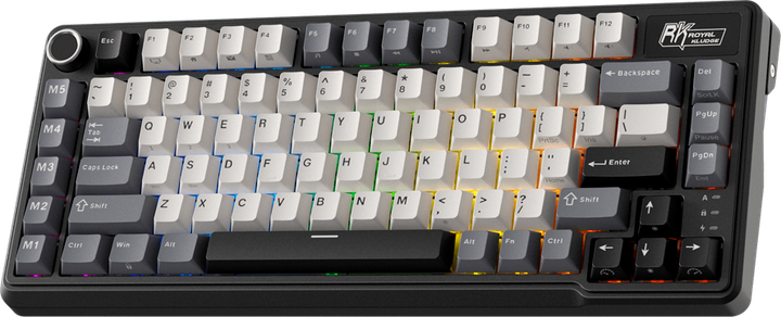 Клавіатура бездротова RK ROYAL KLUDGE L75 RGB Cream Switch Knight Black (RK-L75-KNGHTBLK-CRMSW-US) - зображення 2