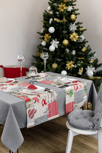 Скатертина Merry Christmas з тематичним різдвяним принтом ПРОВАНС Сірий artdom71512905 (artdom31467) - изображение 5