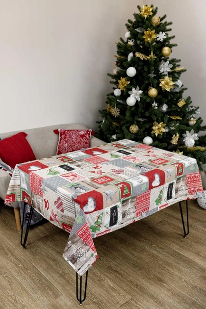 Скатерть Merry Christmas ProDobro 132х180 см текстиль для сервировки стола новогодняя скатерть (570429) - изображение 6