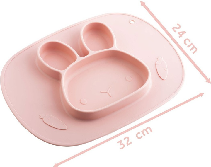 Тарілка силіконова Ricokids Кролик Рожева (5903890611477) - зображення 3
